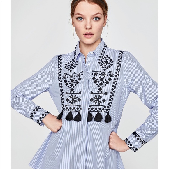 Zara - Tassel Blouse - Picture 2 of 7